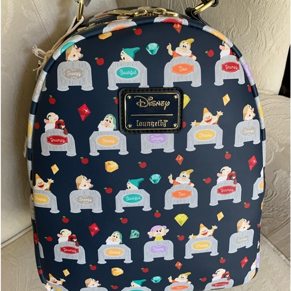 Loungefly Handbags - Loungefly x Disney Snow White & 7 Dwarfs Beds Backpack Shoulder Bag Purse NWT